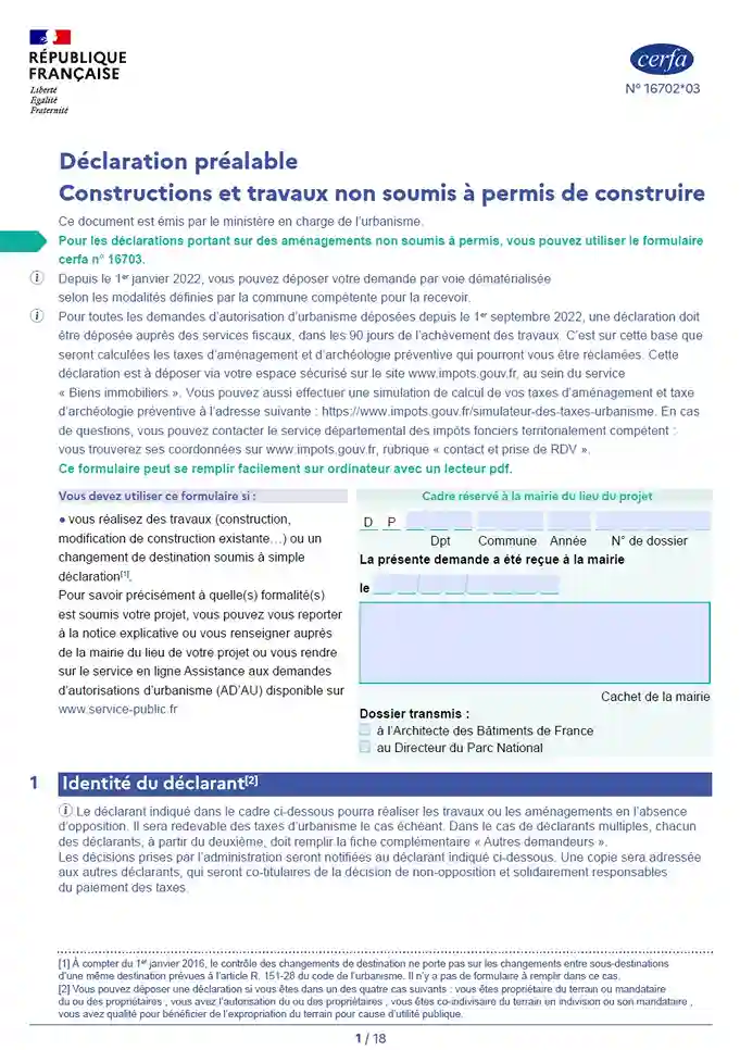 Cerfa 16702 nécessaire à certaines situations Cerfa 16702 nécessaire à certaines situations