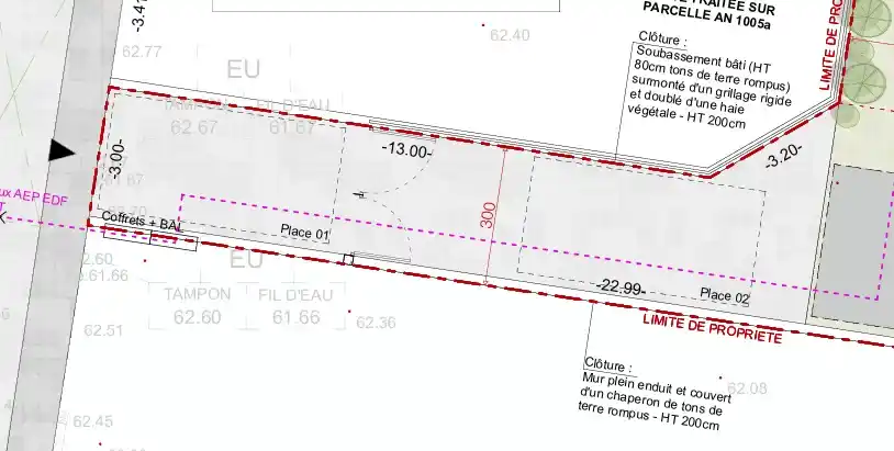 Exemple limite séparative de 3 mètres Exemple limite séparative de 3 mètres