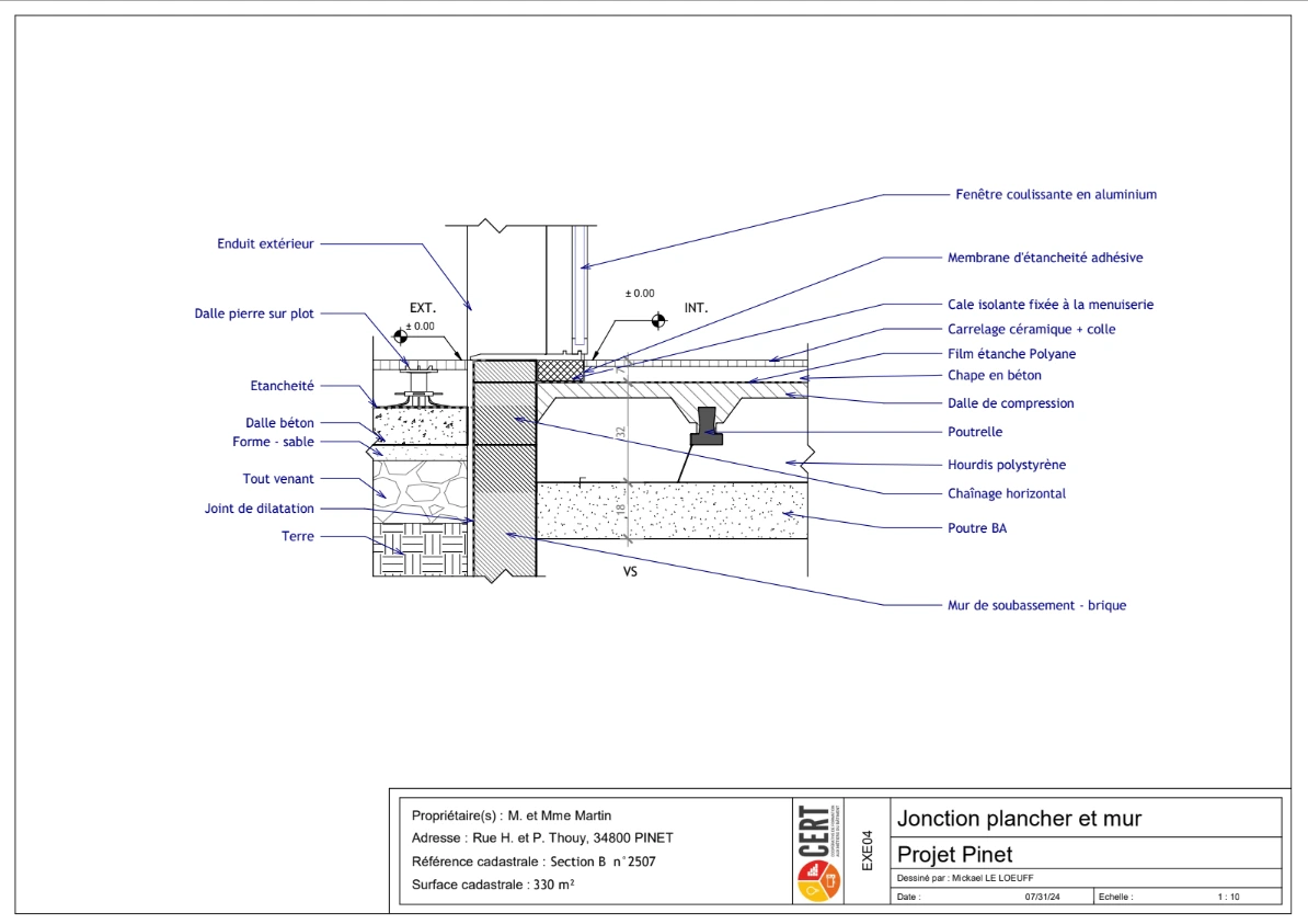 Dessin de détail structures porteuses — permis de construire maison individuelle