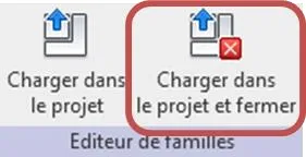 Boutons Charger dans le projet et Charger dans le projet et fermer