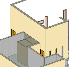 Profils des murs modifiés pour l'intégration de la mezzanine de la Villa Lisa