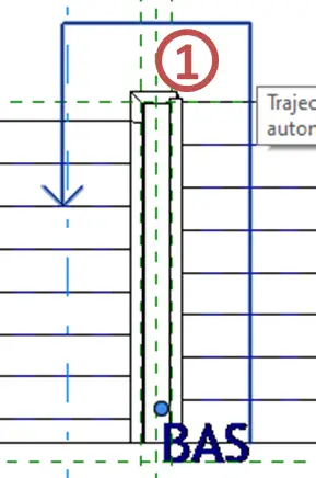 Propriétés de la trajectoire d'escalier – Direction vers le haut corrigée Standard