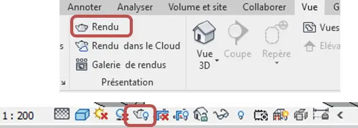 Vue 3D avec rendu des gardes-corps de la mezzanine de la Villa Lisa