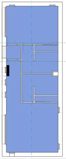 Tracé des faux plafonds de l'espace nuit avec les outils Rectangle et Ligne