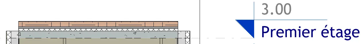 Coupe transversale de la toiture terrasse végétalisée de l'espace nuit
