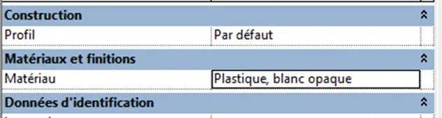 Propriétés du type Gouttière PVC – matériau plastique blanc opaque