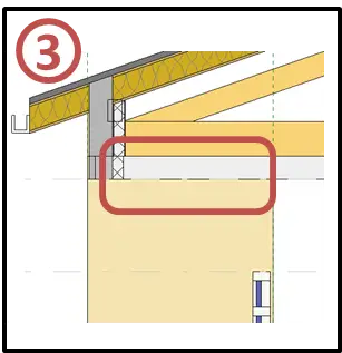 Dalle en béton armé en sous-face de la charpente côté façade Sud
