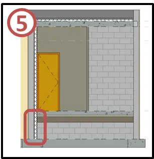 Modification du mur de soubassement Sud pour supprimer l'isolation verticale