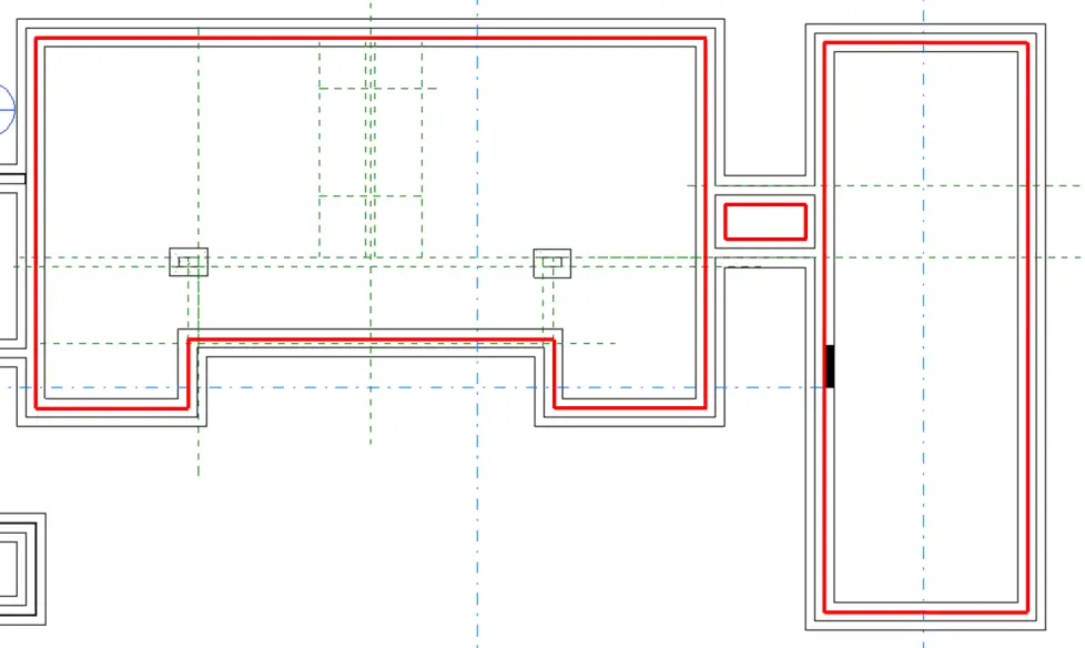 Tracé des vides sanitaires avec les outils Ligne et Rectangle en plan
