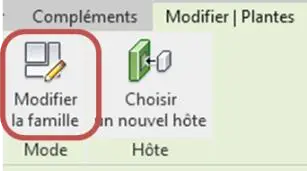 Sélection de l'arbre → Modifier la famille pour corriger l'apparence de rendu