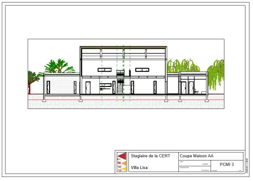 Glisser-déposer du plan RDC dans le cadre de la feuille A3 04 dans Revit