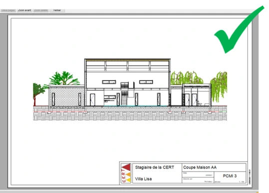 Sélection des feuilles à imprimer dans l'Etendue de l'impression Revit