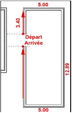 Tracé du mur de l'espace nuit aligné sur les plans de référence en plan RDC
