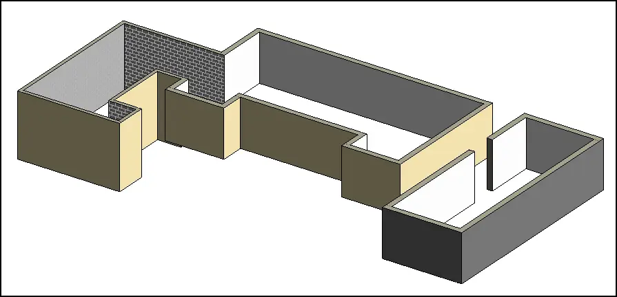 Vue 3D des 3 volumes de la Villa Lisa – partie centrale, garage et espace nuit