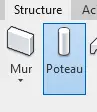 Onglet Structure → Poteau dans Revit pour placer les poteaux béton