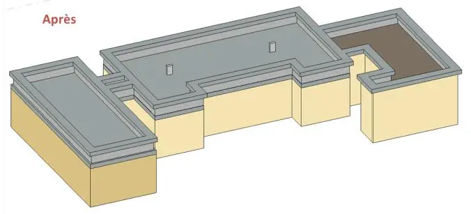 Vue isométrique des fondations filantes de la Villa Lisa dans Revit