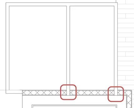 Cloisons de l'espace sanitaire de l'entrée – Générique Int. 70 mm en plan RDC