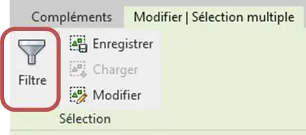 Outil Filtre de sélection dans l'onglet Modifier I Sélection multiple